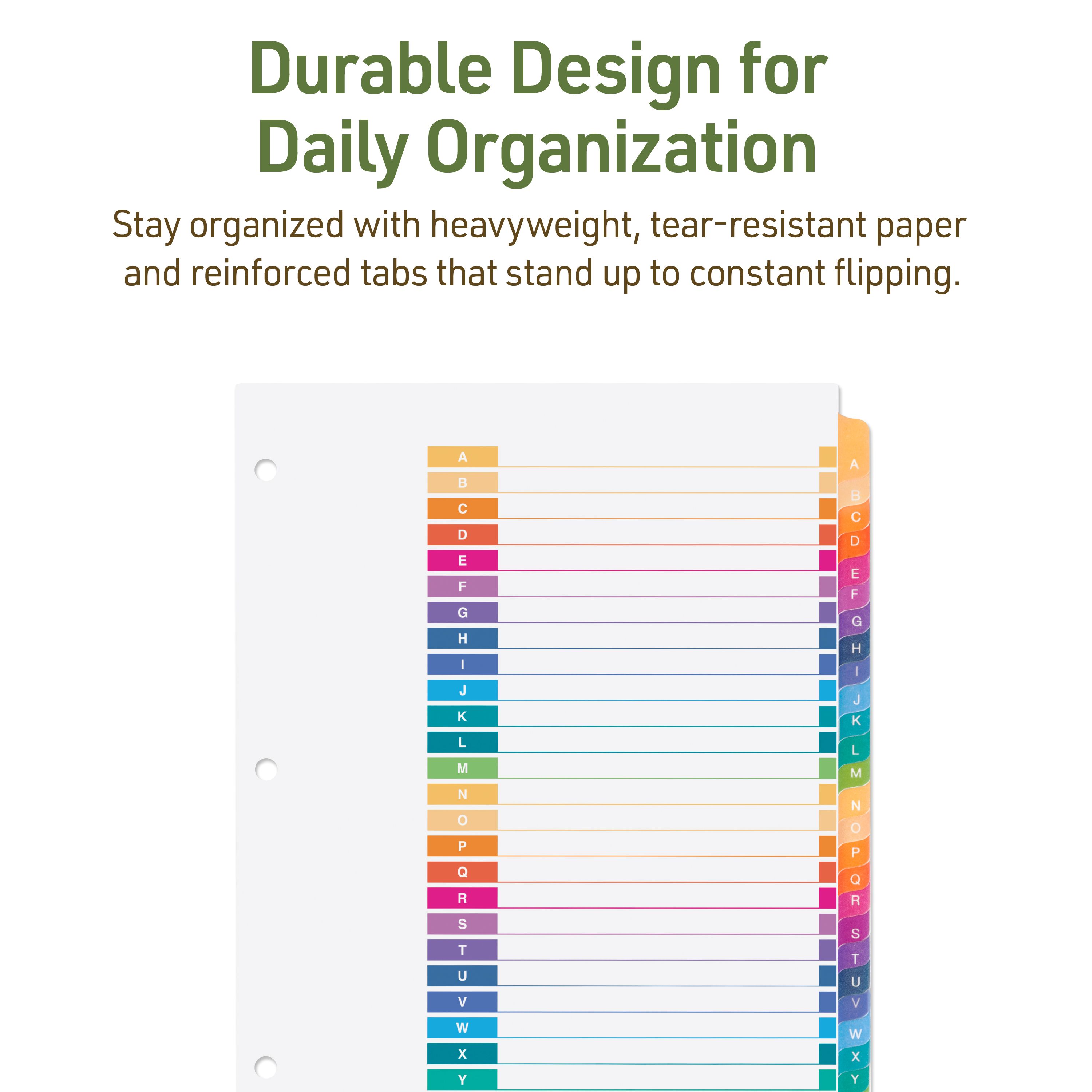 EcoFriendly Dividers, A-Z Tab, Ready Index® 11085 | Avery